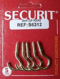 Securit Cup Hooks Shouldered (5) EB 25mm - Flying Dutchman Stores