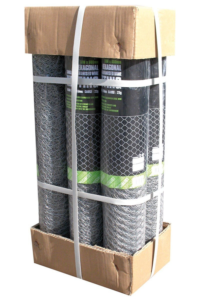 single galvanised 10mx900mm roll(Chicken wire) - Flying Dutchman Stores